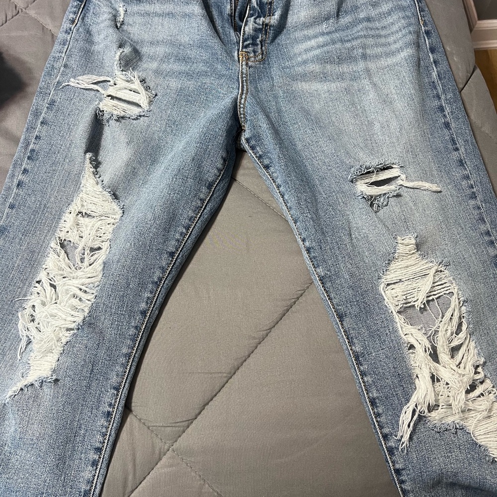 Oasis Blue Boyfriend Jeans with Distressed Details - Picture 5 of 6